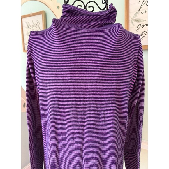 Title Nine Sweater Dress Women's XS Purple Pink Synergy Stripe Knit Hiking - Picture 3 of 9